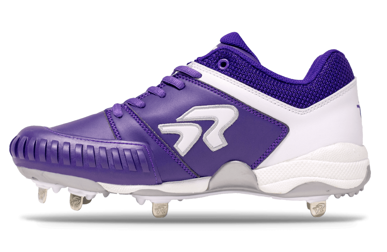 Women s Ringor Flite Softball Spikes with Pitching Toe Purple 6